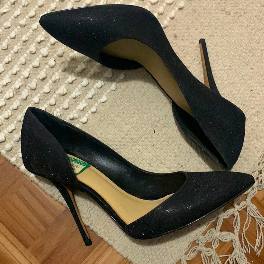 Black sparkly heels